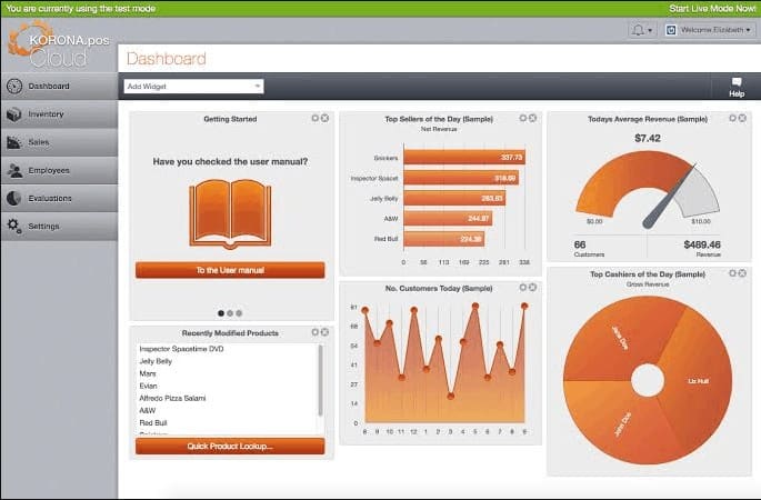 Korona POS System Dashboard