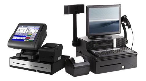 a computer and cash register