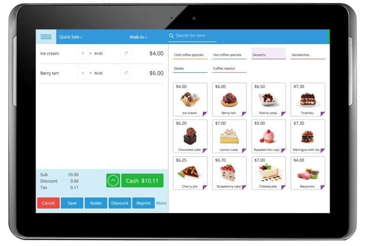 eHopper point of sale dashboard displayed on an ipad