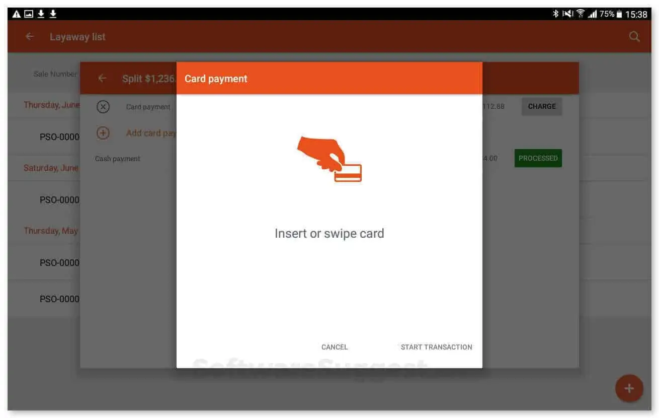 a screenshot of a credit card payment 