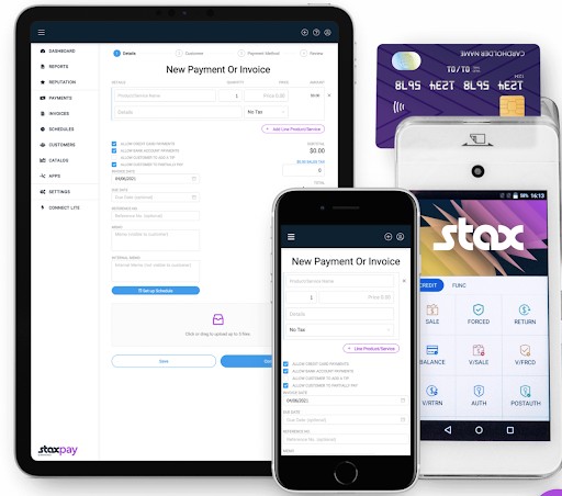 STAX by FatMerchant Point of Sale System Dashboard